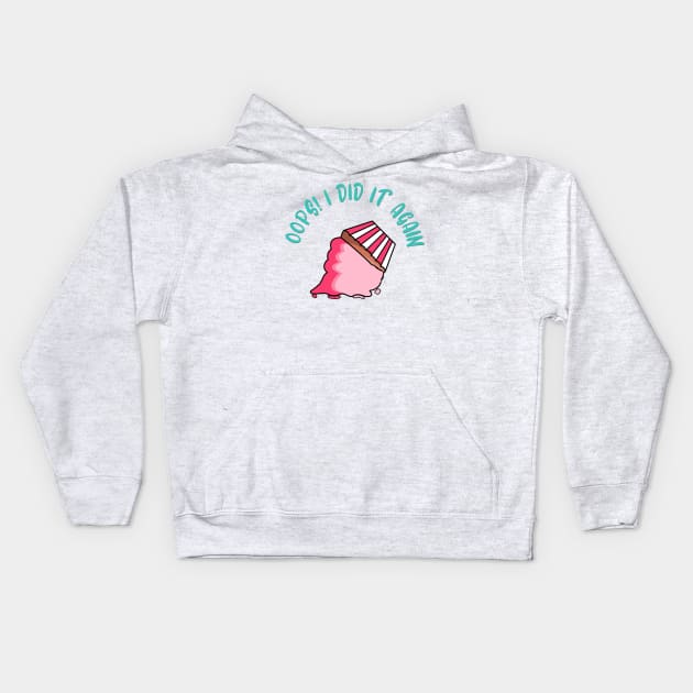 Oops Pink Cupcake Dropped Dessert Kids Hoodie by 4U2NV-LDN